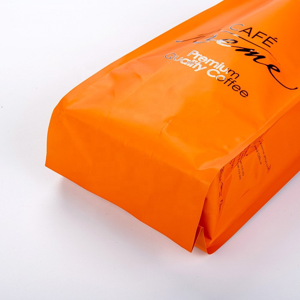 Custom printed personalised recyclable white resealable tin tie side gusset coffee packaging bags with valve