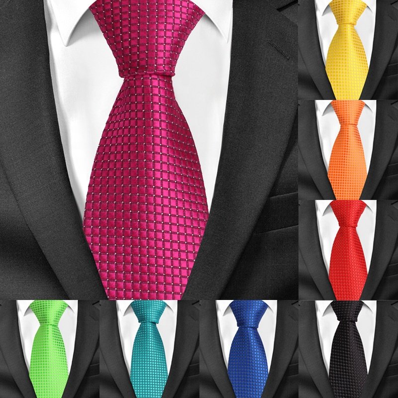 Wholesale high quality ready to ship 8cm classic multi-color small square ties solid colour necktie manufacturer in china