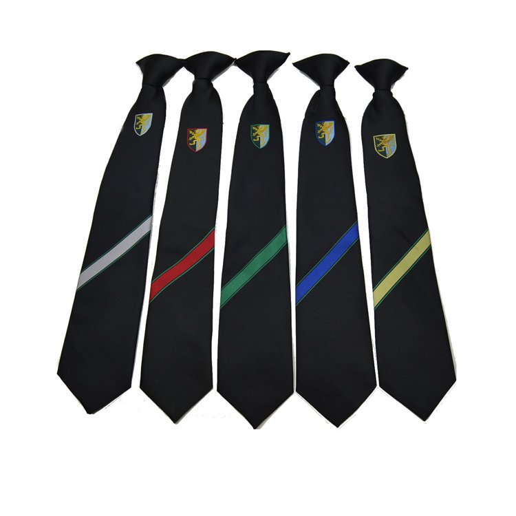 Wholesale School Ties Necktie Casual Stripe Silk or Polyester Logo Ties Jacquard Woven Ties For Children