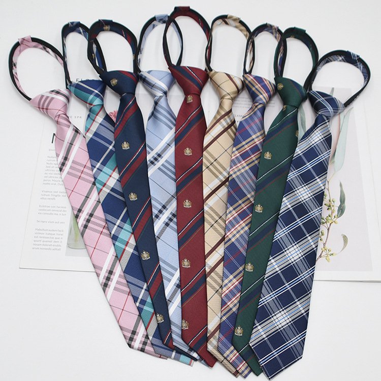 Wholesale School Ties Necktie Casual Stripe Silk or Polyester Logo Ties Jacquard Woven Ties For Children