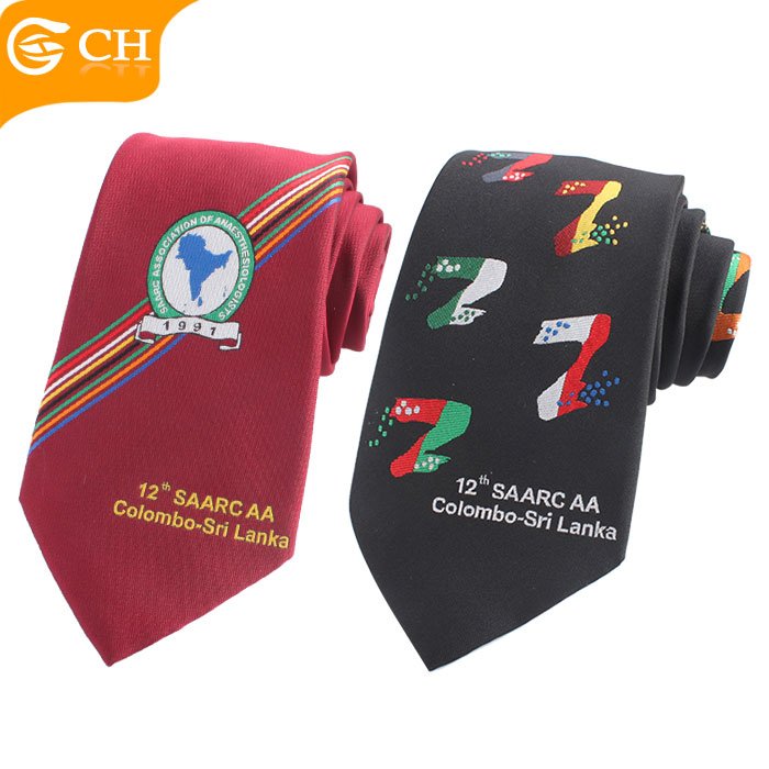 Custom Professional Logo Woven Jacquard Necktie Custom Neck Tie School Uniform Tie with Logo