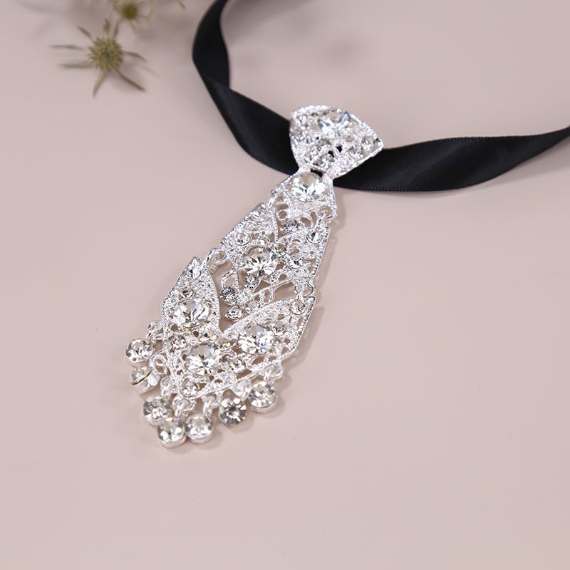 Best Selling High Quality clip-on collar bowtie various kinds of Crystal Diamond rhinestone bow ties for children