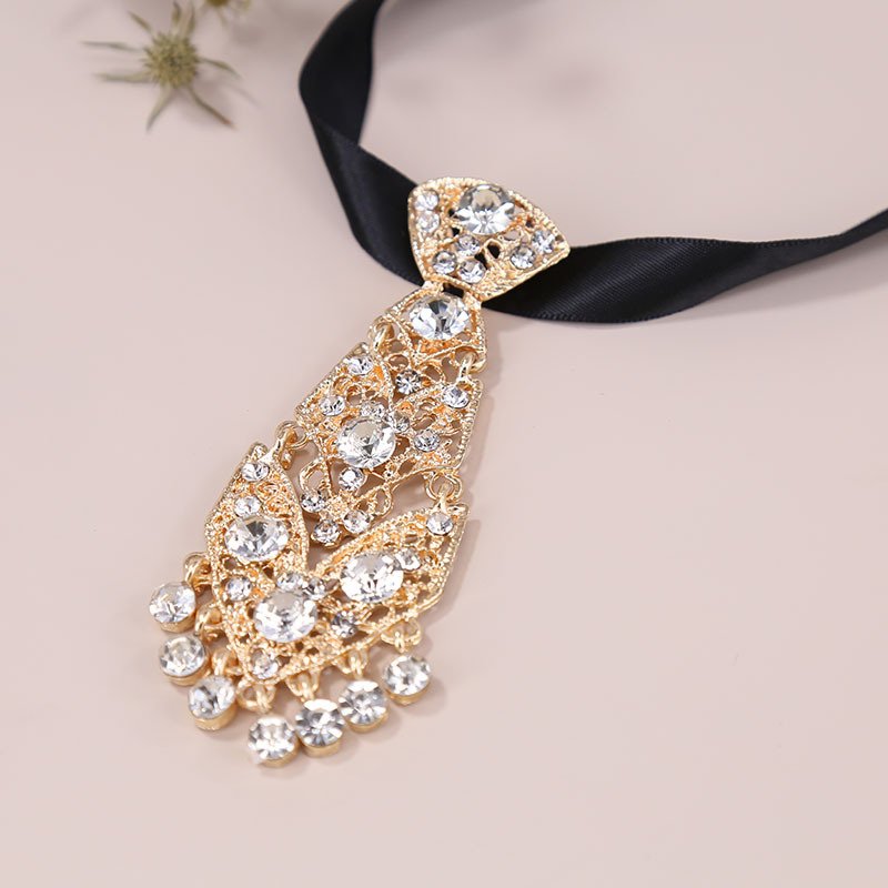 Best Selling High Quality clip-on collar bowtie various kinds of Crystal Diamond rhinestone bow ties for children