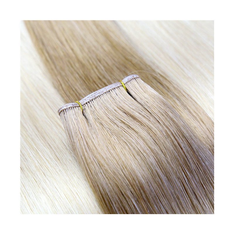 Wholesale Raw Russian Virgin Invisible Hair Weft Hand Tied No Returned Double Drawn Cuticle Aligned Human Hair Weft Extensions