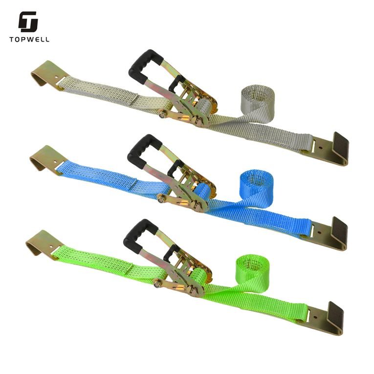 5000Kg 11000Lbs Ratchet Cargo Truck Strap Car Tie Down Webbing Ratchet Buckle Strap With Flat Hook Car Tow Rope Winch Straps