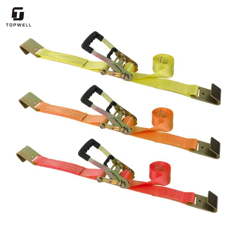 5000Kg 11000Lbs Ratchet Cargo Truck Strap Car Tie Down Webbing Ratchet Buckle Strap With Flat Hook Car Tow Rope Winch Straps
