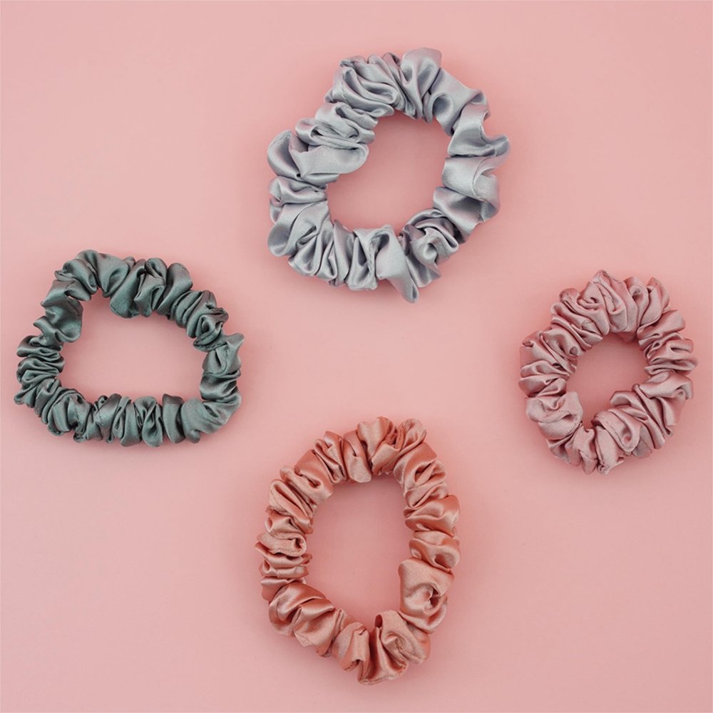 Wholesale 100% Satin Silk Scrunchies Solid Colors Scrunchies Hair Ties