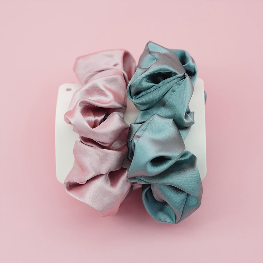 Wholesale 100% Satin Silk Scrunchies Solid Colors Scrunchies Hair Ties