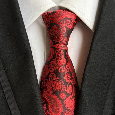 Luxury Polyester Red Multiple Colors Paisley Italy Mens Neck Tie Set for Business Leisure with custom logo
