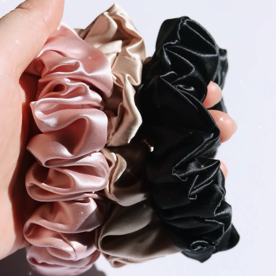 Silk ties for Curly Hair with Elastic Band silk headband hair band 100% pure mulberry silk hair scrunchies