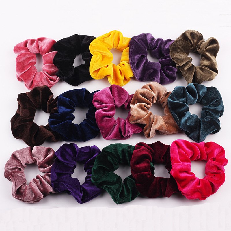 Velvet Scrunchies Hair Ties Accessories Scrunchie Ornaments Elastic Hair Bands Tiara Woman Vsco Head Dress