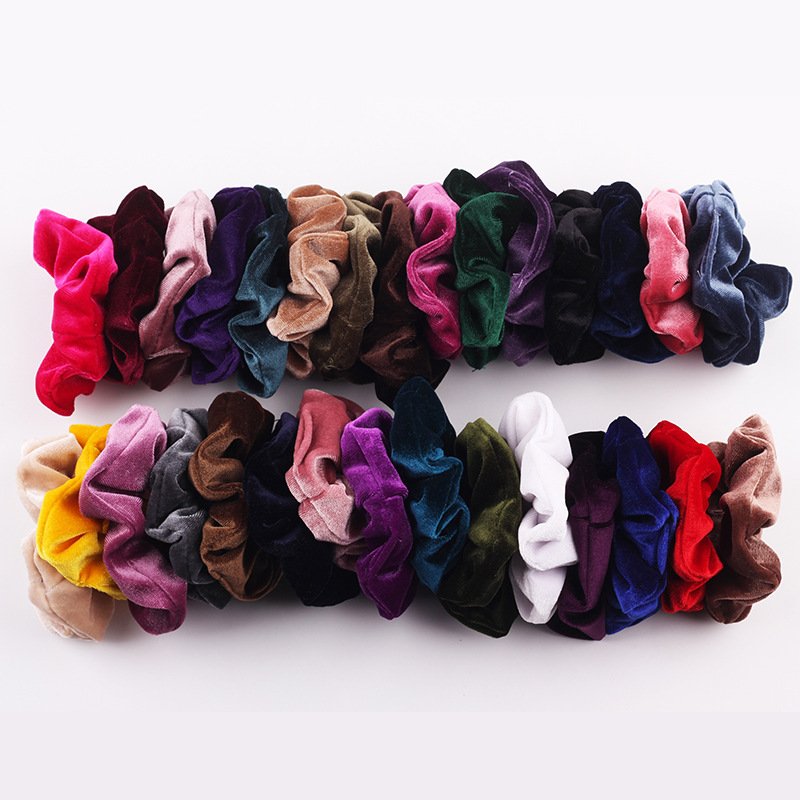 Velvet Scrunchies Hair Ties Accessories Scrunchie Ornaments Elastic Hair Bands Tiara Woman Vsco Head Dress