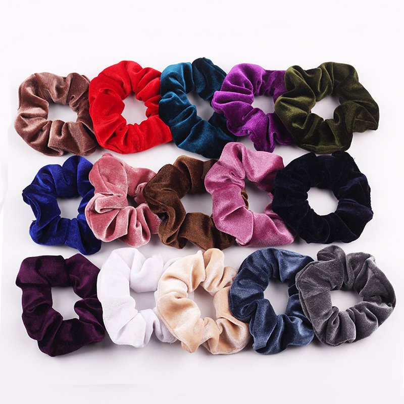 Velvet Scrunchies Hair Ties Accessories Scrunchie Ornaments Elastic Hair Bands Tiara Woman Vsco Head Dress