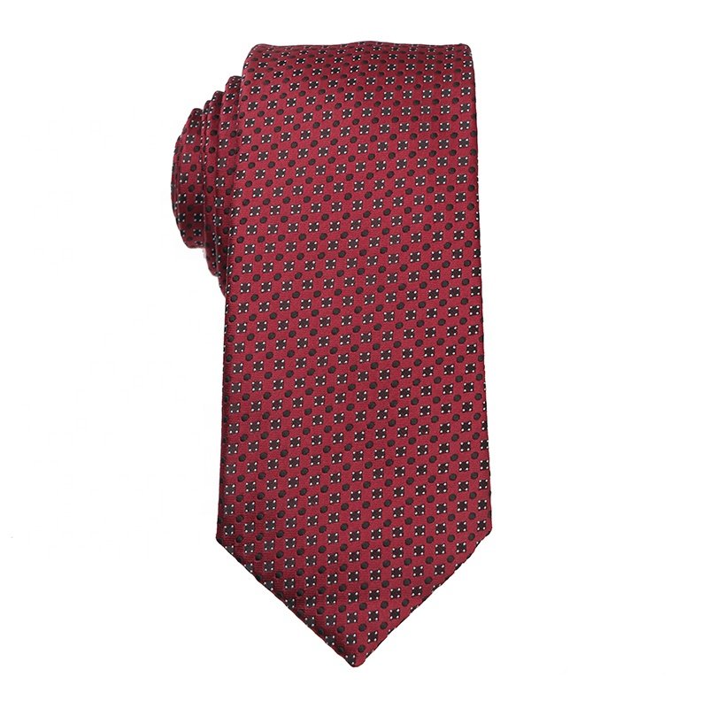 2024 New Collection Neck Tie Men Red Luxury Tie Custom Floral Formal Necktie From China High Quality 100% Polyester Ties