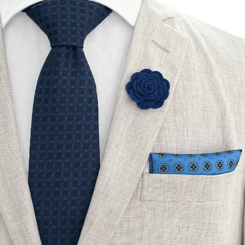 Top selling corbatas para hombres necktie set necktie lapel pins mens ties and pocket square set poly silk tie set for men