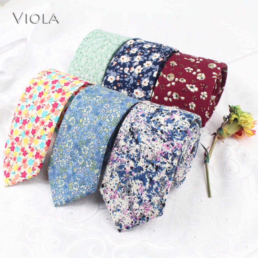 Vintage Floral Printed 6.5cm Neck Tie 100% Cotton Mens Party Wedding Fashion Dress Tuxedo Gift Bow Tie Accessory 14 Colors