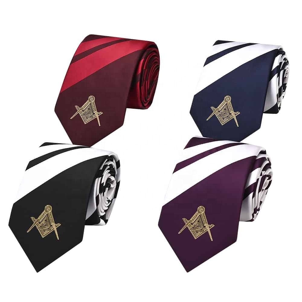 Yili Factory Supplier Custom Logo Handmade Religious Microfiber Freemasonry Masonic Tie for Man