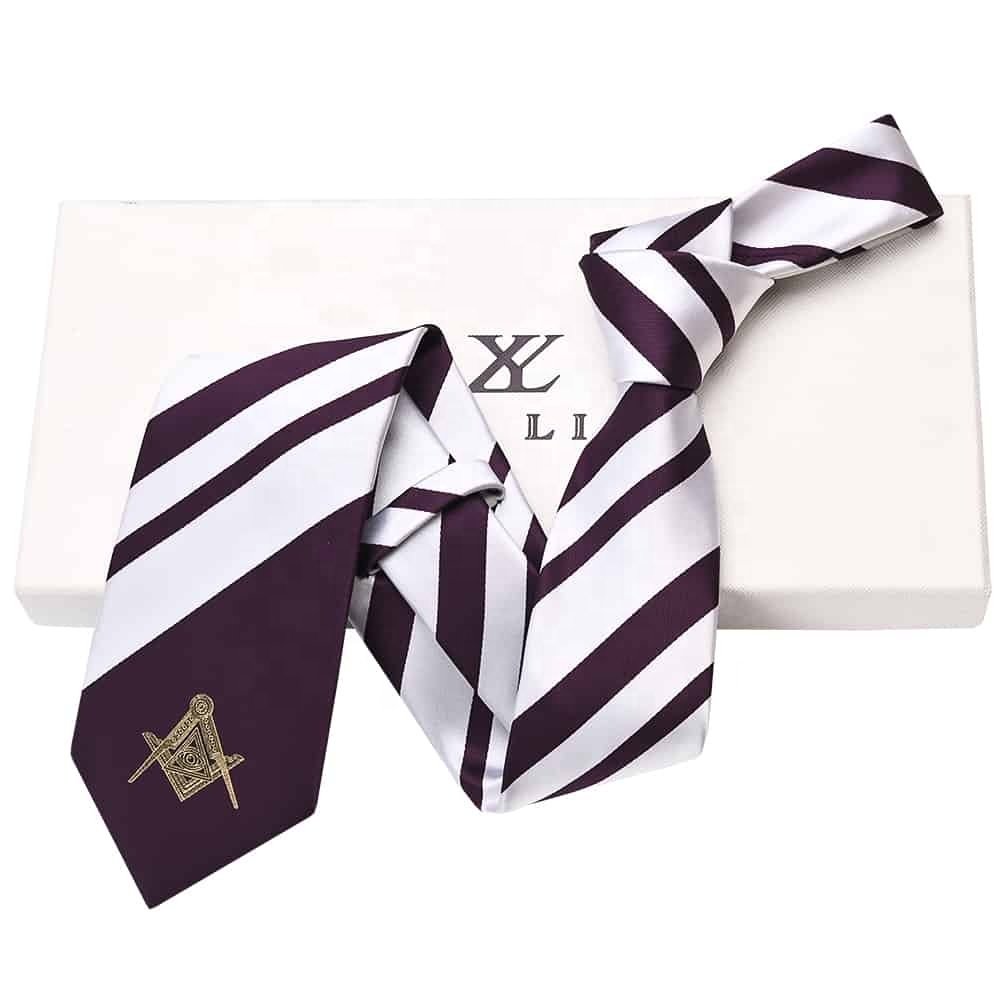 Yili Factory Supplier Custom Logo Handmade Religious Microfiber Freemasonry Masonic Tie for Man
