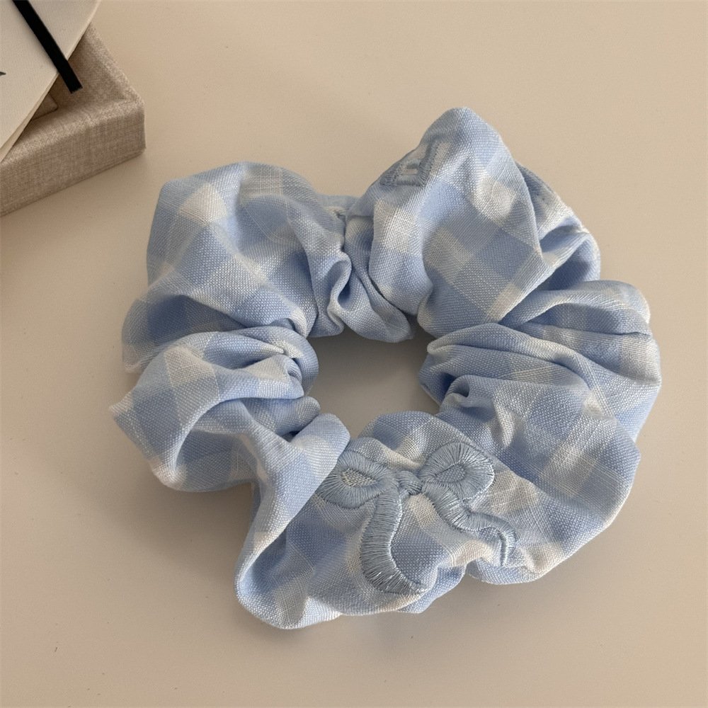 New Style Fashion women's hair accessories Plaid elastic headband Silk satin headband Elastic scrunchie