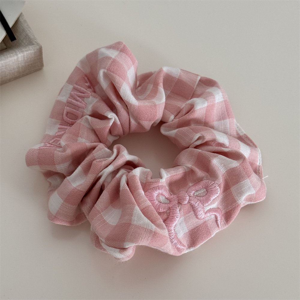 New Style Fashion women's hair accessories Plaid elastic headband Silk satin headband Elastic scrunchie