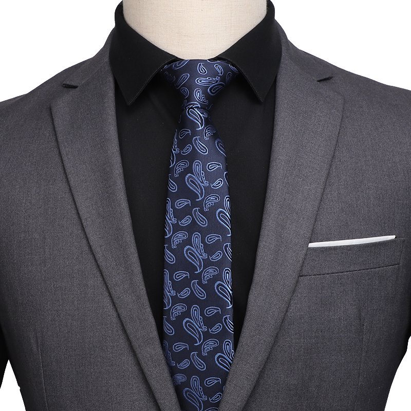 New Exquisite Floral Pattern Jacquard Ties Vintage Style Microfiber Polyester Neckties for Men