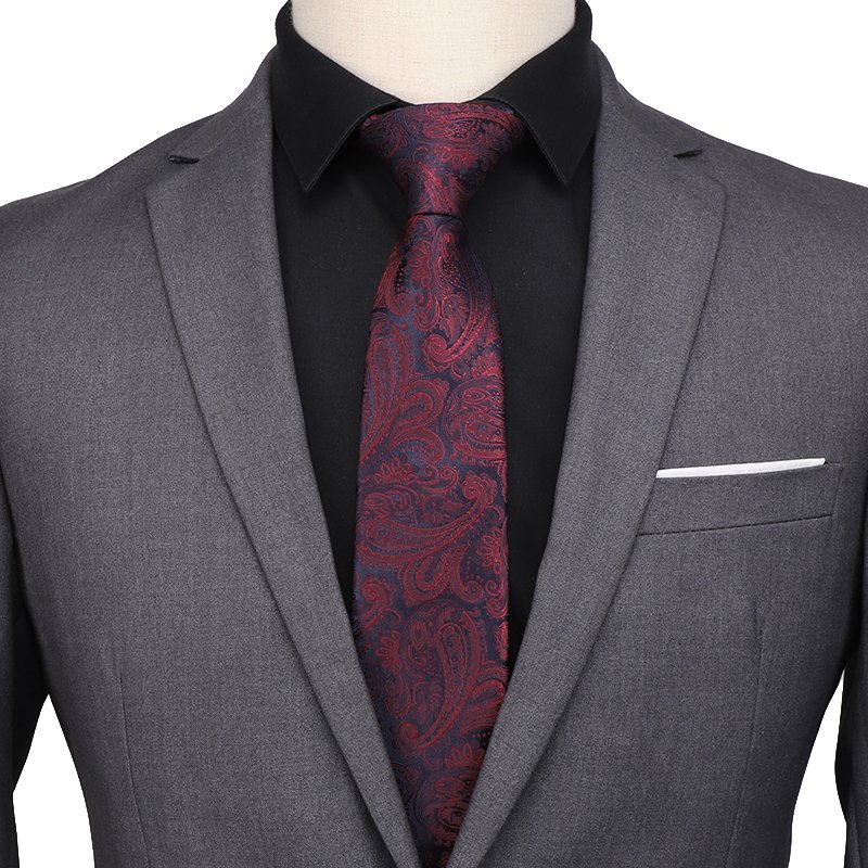 New Exquisite Floral Pattern Jacquard Ties Vintage Style Microfiber Polyester Neckties for Men