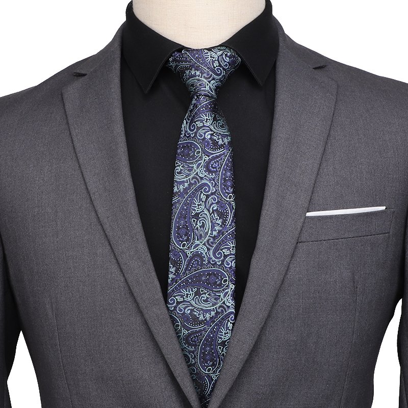 New Exquisite Floral Pattern Jacquard Ties Vintage Style Microfiber Polyester Neckties for Men
