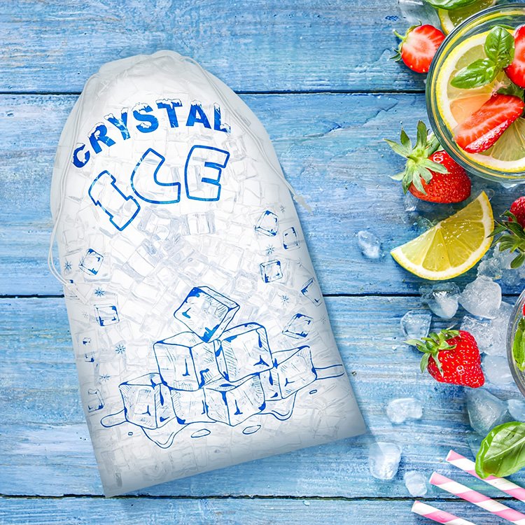5 8 10 20lb Heavy-Duty wicket poly ldpe ice plastic drawstring clear ice bags plastic