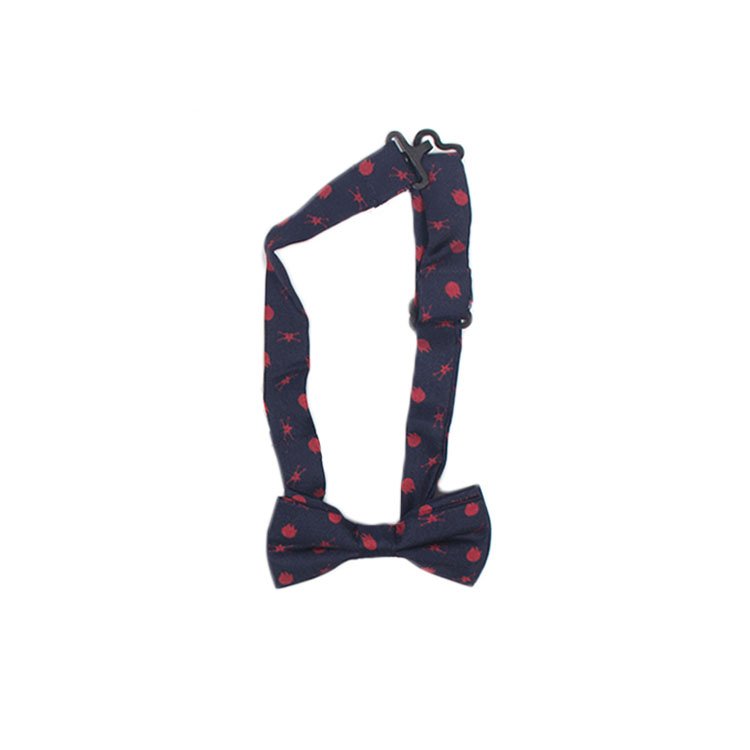 Custom Black Adjustable Straps Plain Pre Tied Woven Black Satin Design Jacquard Ribbon Solid Bow Tie