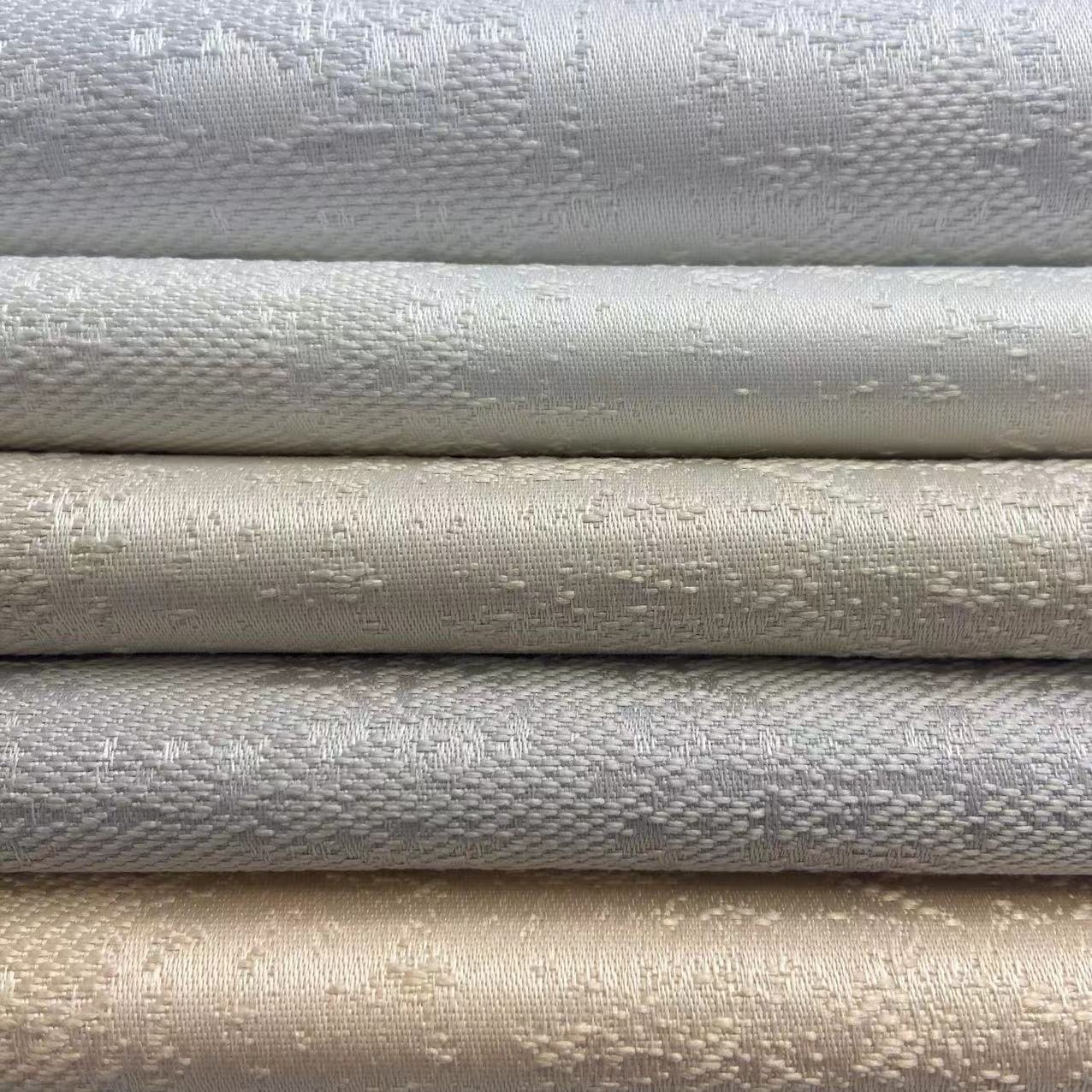 China Wholesale 4 pass flocking 100% blackout coating jacquard design curtain fabric roll textiles