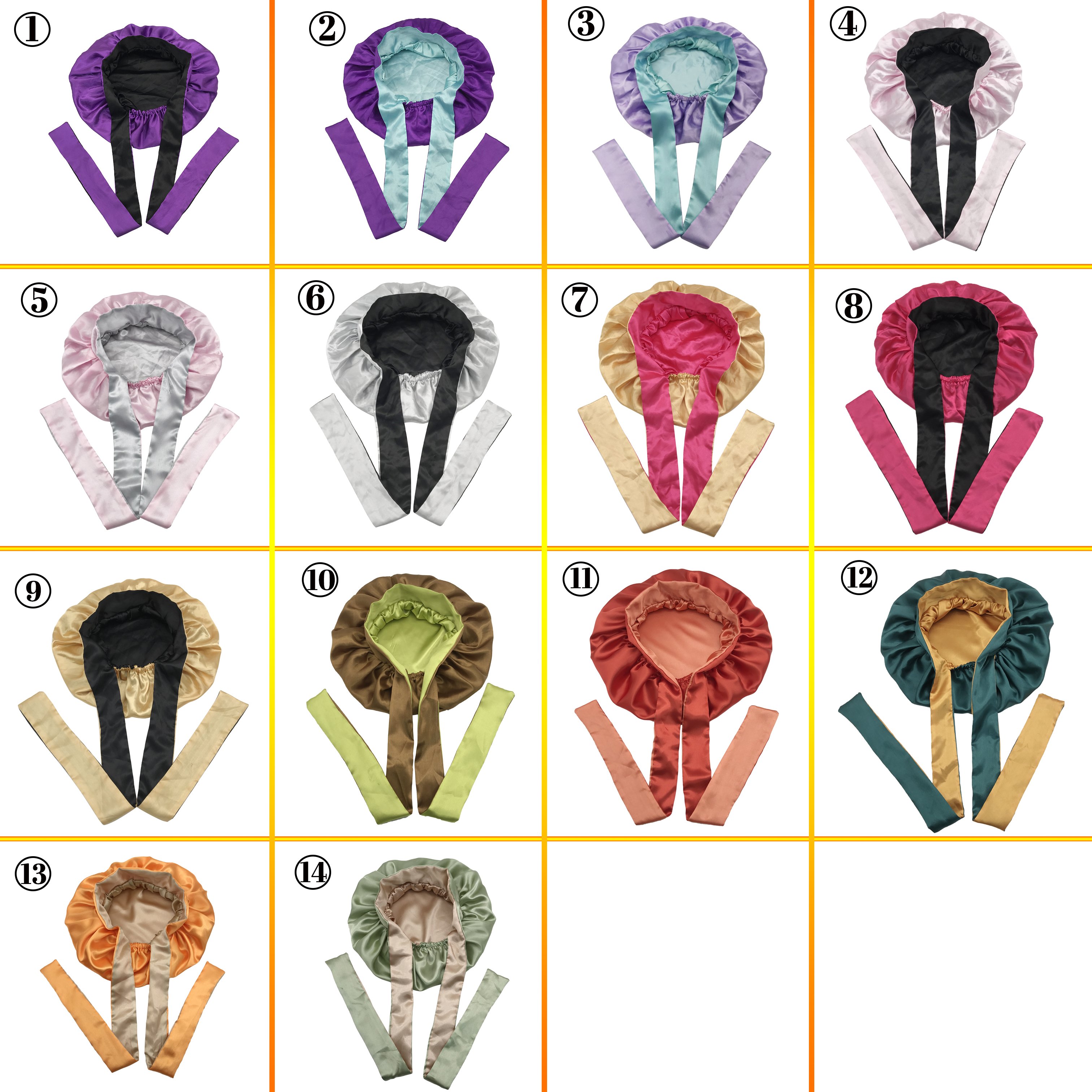 Best selling custom logo print headband bonnets designer bonnet with hair Satin bonnet