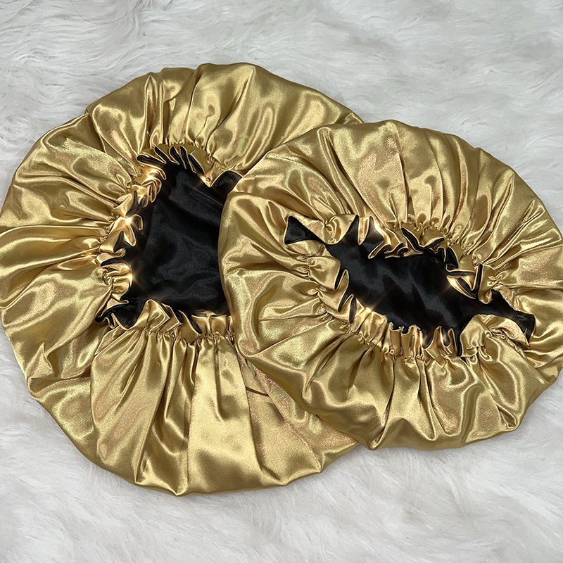 Best selling custom logo print headband bonnets designer bonnet with hair Satin bonnet