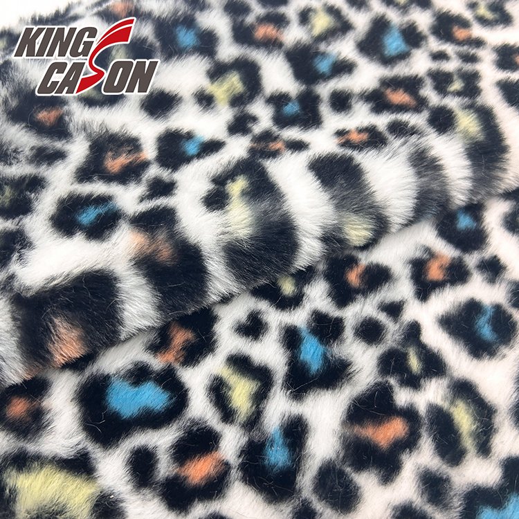 KINGCASON Chinese Factory Good Hand-feeling Animal Printed Polyester Faux Fur Rabbit Fleece Fabric for Jacket