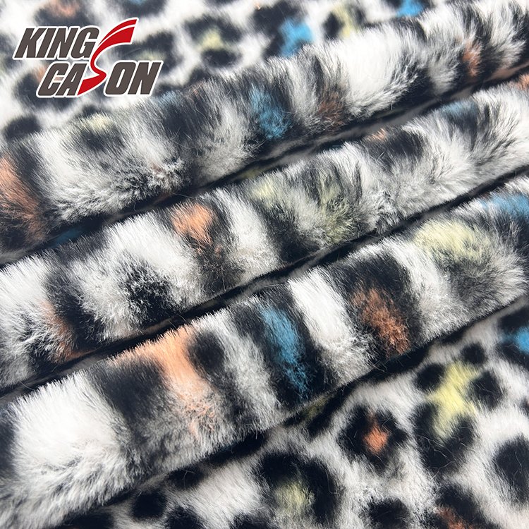 KINGCASON Chinese Factory Good Hand-feeling Animal Printed Polyester Faux Fur Rabbit Fleece Fabric for Jacket