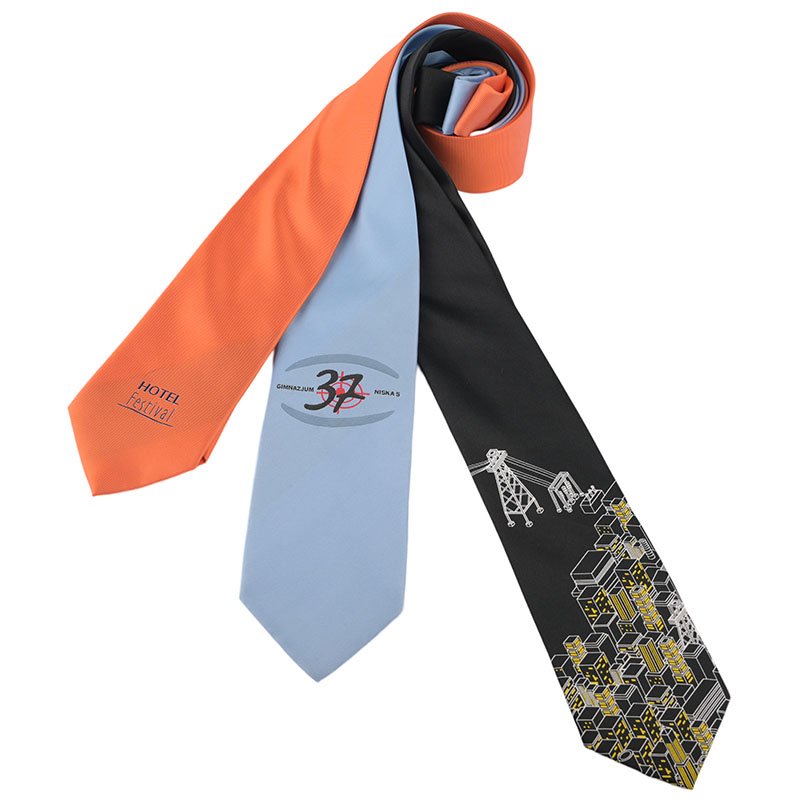 Custom Polyester Woven Company Logo Ties School Uniform Neckties