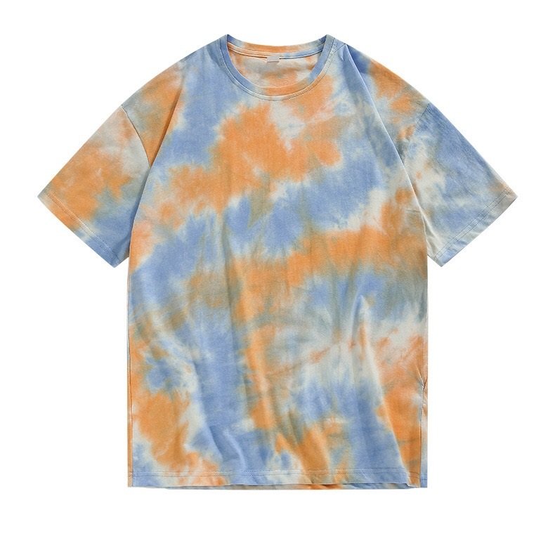 Hot Selling OEM Printing T Shirt For Men Tie Dye Drop Shoulder Heavyweight Crewneck Fashion Breathable Custom Unisex Tee Shirts