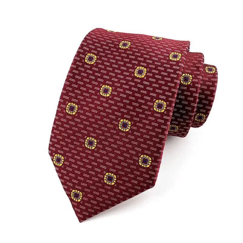 Fashion Custom Embroidered Printed High Quality Office Wear Polyester Silk Suit Accessories Label Tie For Men