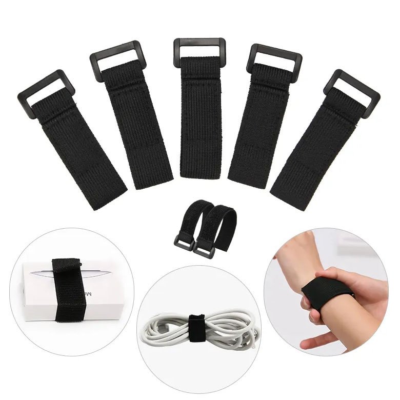 38mm*61cm Black Hook And Loop Adjustable Straps Elastic Arm Belts For Hand