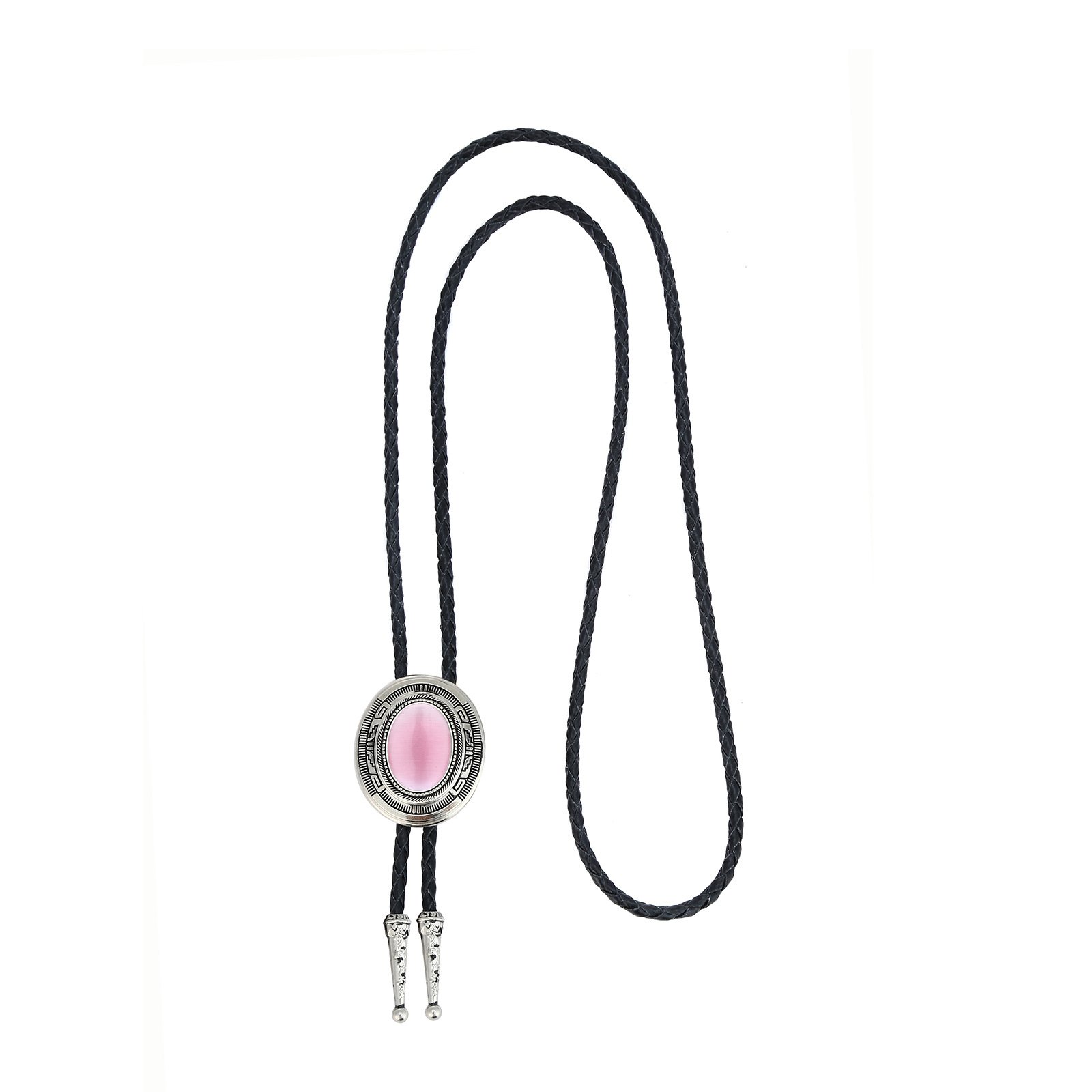 2024 Western cowboy bolo tie natural agate stone zinc alloy leather bow tie men's shirt accessories for suit
