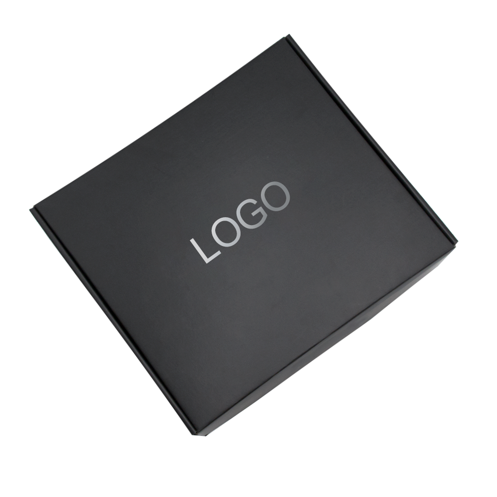 Custom Logo Corrugated Cardboard Matte Black Shipping Boxes Folding Mailer Box