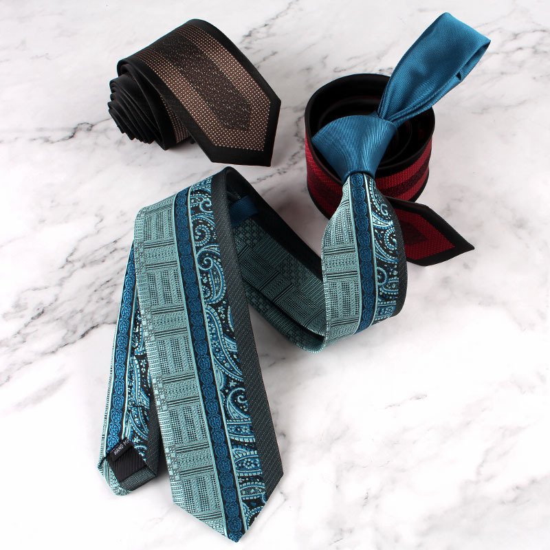 Slim tie woven panel tie whole pattern necktie