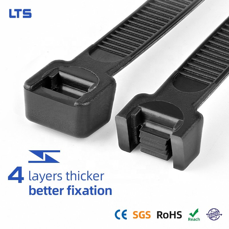 Self-locking nylon cable ties production and wholesale cable ties binding tape black and white sizes optional cold-resistant