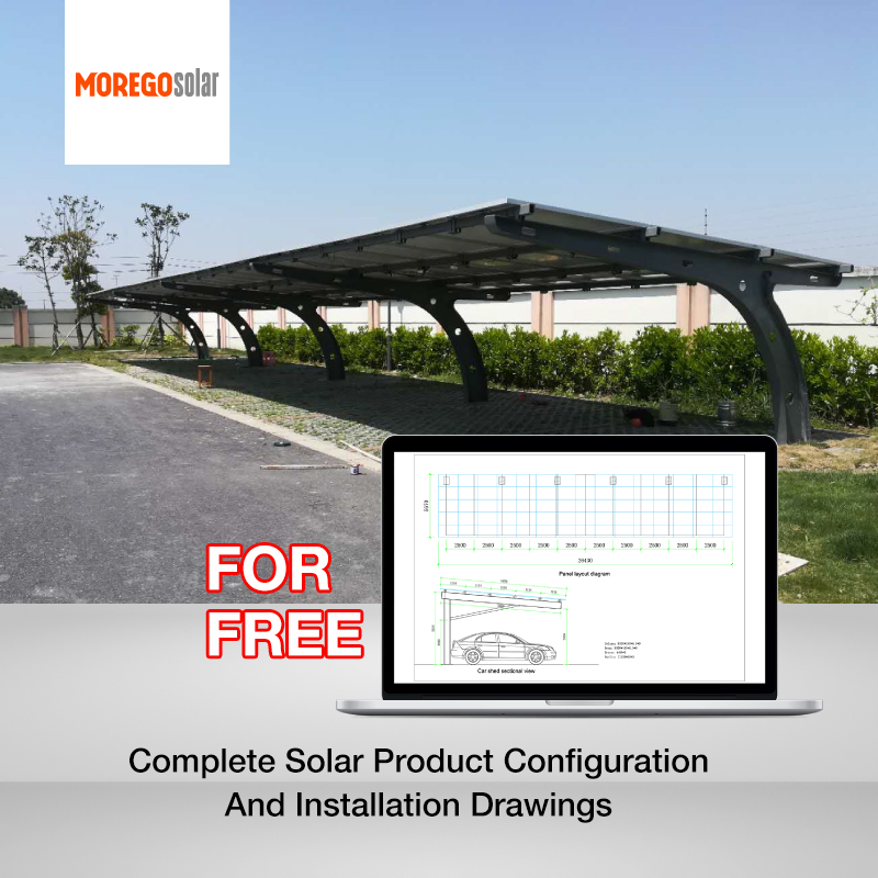 Moregosolar grid tie solar panels systems 100KW 110KW 125KW for solar panel carport farm home electricity