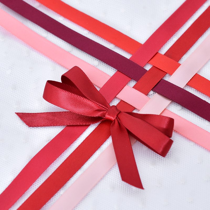 Ribest 9mm 100Y/R Red Double Face Satin Ribbon For Birthday Gift Boxes Packaging Wedding Decoration Wholesale