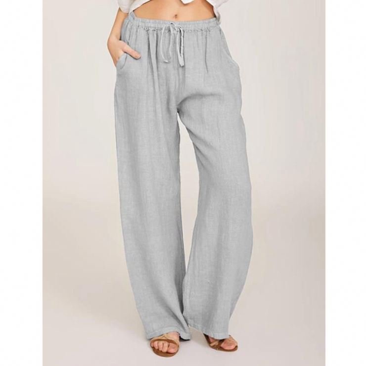 Woman Pants 2021 Casual Cotton And Linen Loose Yoga Pants Solid Color High Waist Plus Size Women's Trousers