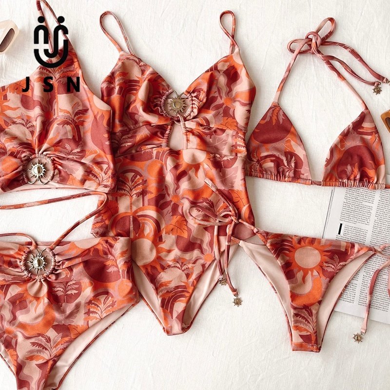 JSN Custom sexy bikini metallic bikini wholesale sexy women swimwear bikini high waist swimwear girl