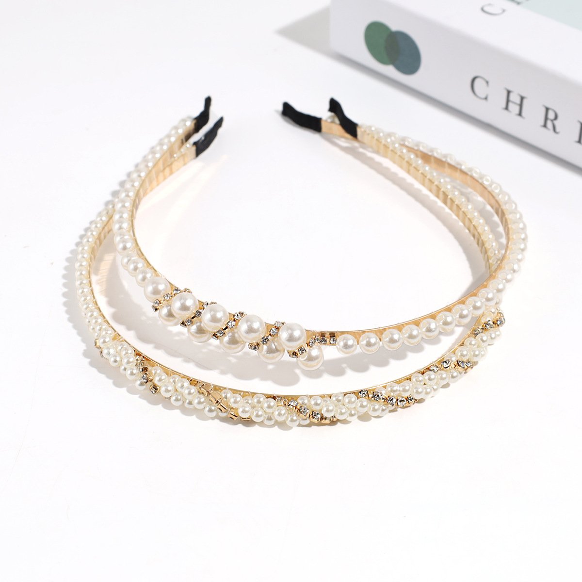 Designer Pearl Headbands For Women Artificial Pearl Lady Headband Headdress Girl Exquisite Intersect Hair Tie Curved