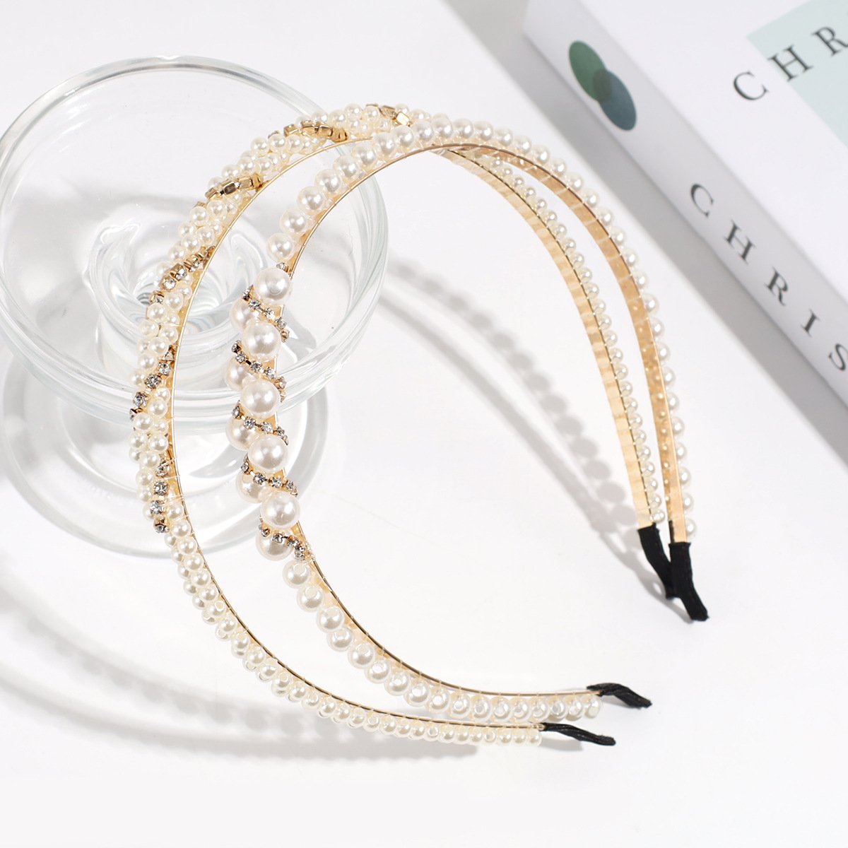 Designer Pearl Headbands For Women Artificial Pearl Lady Headband Headdress Girl Exquisite Intersect Hair Tie Curved