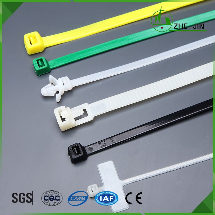Zhe Jin Black White Self-Locking Nylon Soft Cable Tie