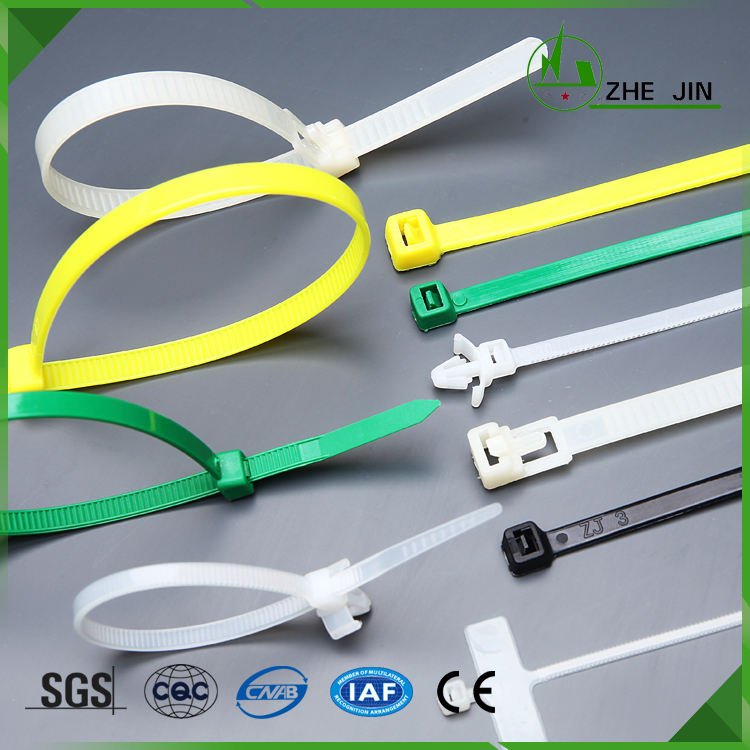 Zhe Jin Black White Self-Locking Nylon Soft Cable Tie